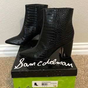 Sam Edelman Hilty black croc ankle boots size 7